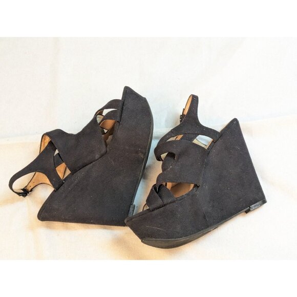 Kelsi Dagger Black Wedge Strap‎ Sandal Womens Size 8 - Picture 15 of 15